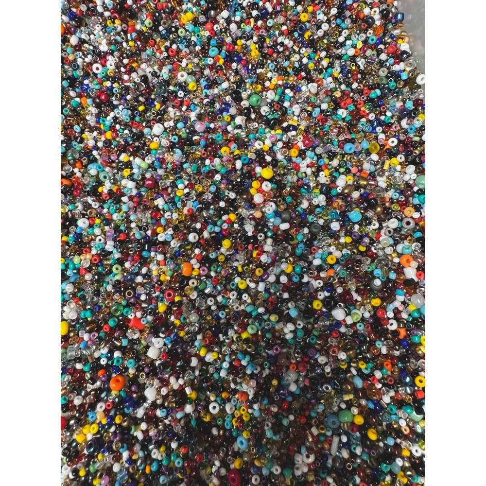 Assorted Glass Seed Beads 10oz Bead Soup Bag Jewelry Making Mixed Sizes & Colors